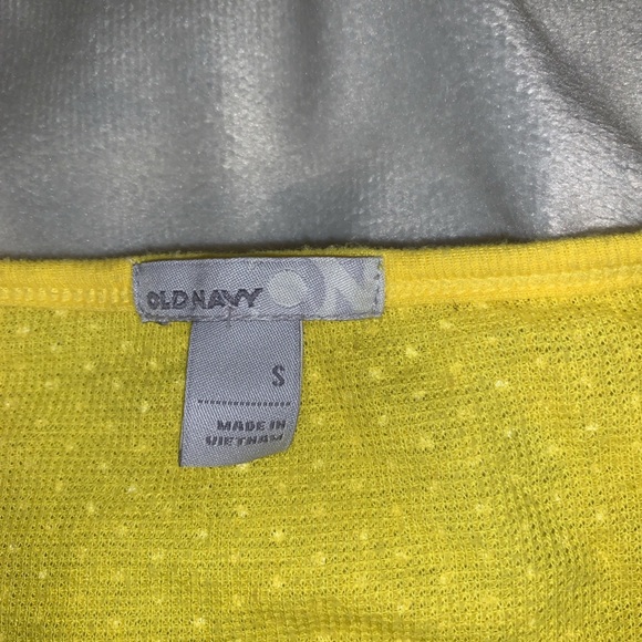 Old navy Y2K 2000’s Yellow Polka Dot Henley button v neck modal thermal size s - Picture 6 of 7